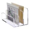 Mail Organizer Letter Holder 3 Compartments High Strength Clear Vertical File Sorter Desk Organizer Office Supplies