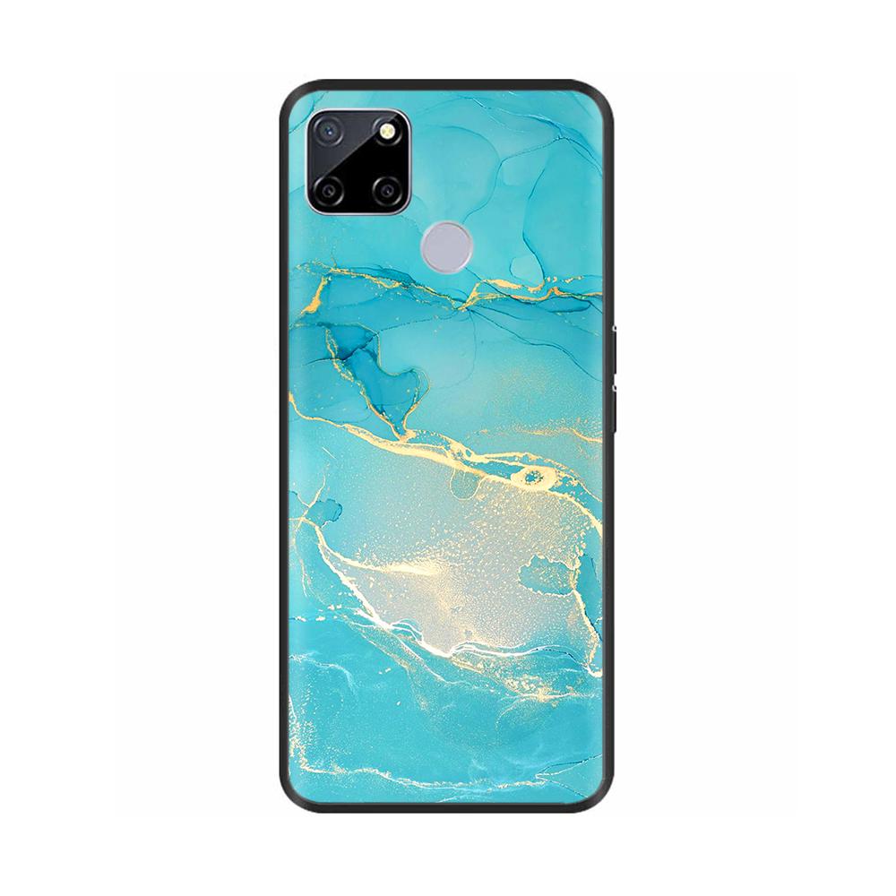 Чехол для Realme C25 C25s Мягкий Милый Чехол для OPPO Realme C25Y C21Y Силиконовый Черный ТПУ Чехол для Телефона Для OPPO Realme C21 Цветочный Чехол
