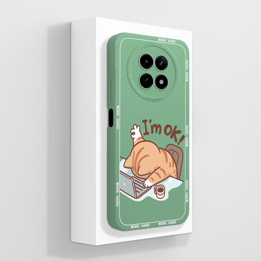 Чехол для Oppo Realme 12 13 14 P1 P2 Pro 14T 12X Сумки для телефона Милые узоры с медвежьими лапками Жидкий силикон Улучшенный пыленепроницаемый защитный чехол для корпуса Oppo