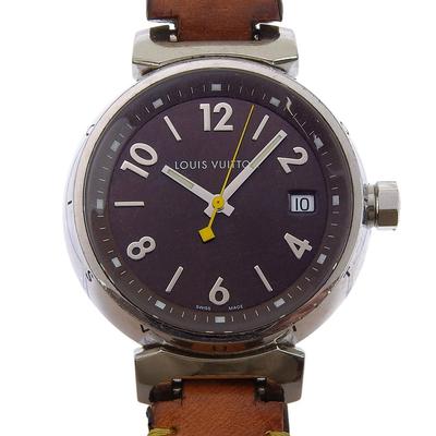 Tambour Watches Q1311 Double Winding BrownDial Stainless Steel/Monogram Canvas Quartz Analog Display Boys Used