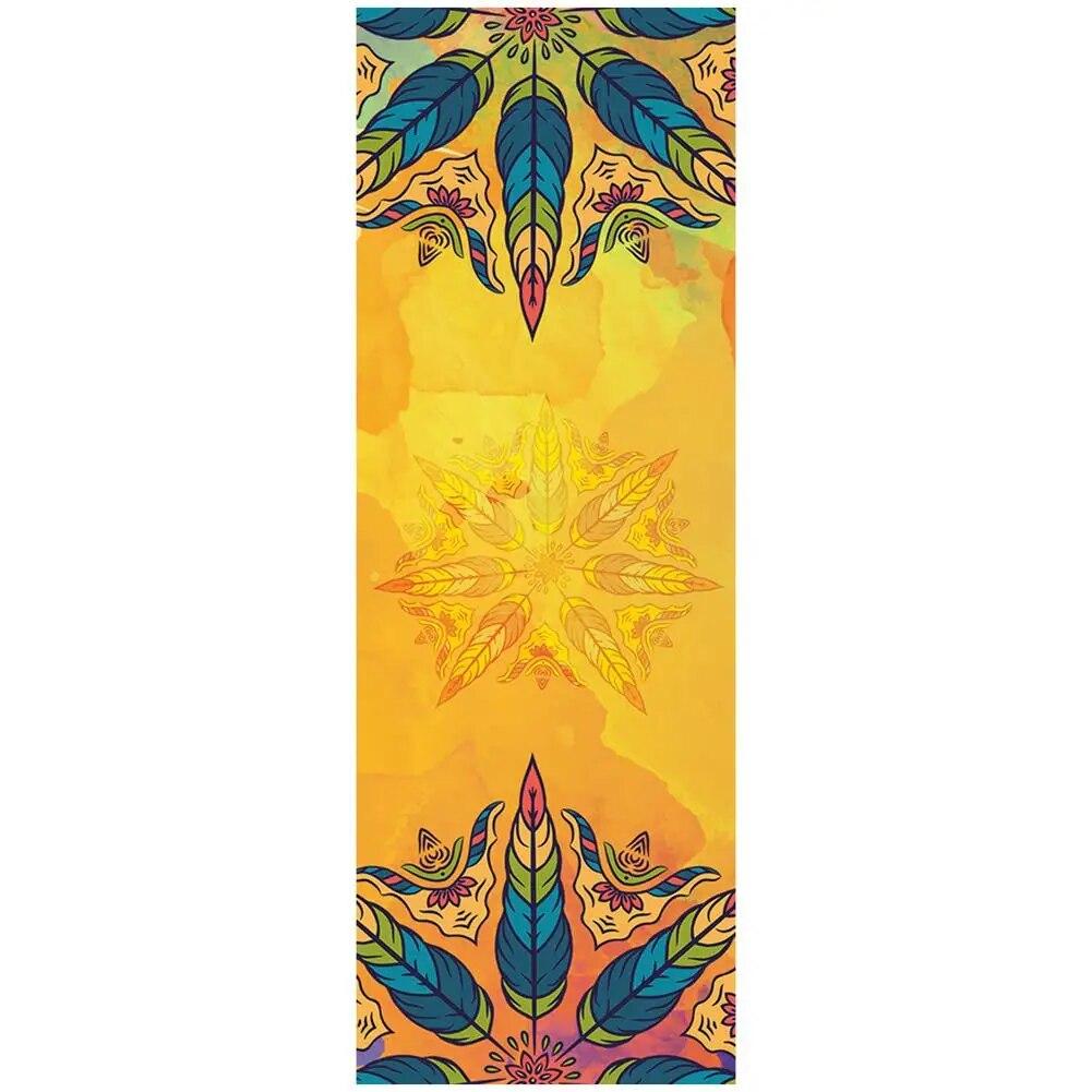 Полотенца для йоги, микрофибра с принтом для фитнеса, спортивные путешествия, быстросохнущий впитывающий пот коврик для тренировок, чехол для пилатеса, тренажерного зала, одеяло для йоги