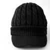 AVIREX Шапка крупной вязки с и Зимняя вязаная 023 Свободного кроя с козырьком, Мужская/Женская шапка, Черная,