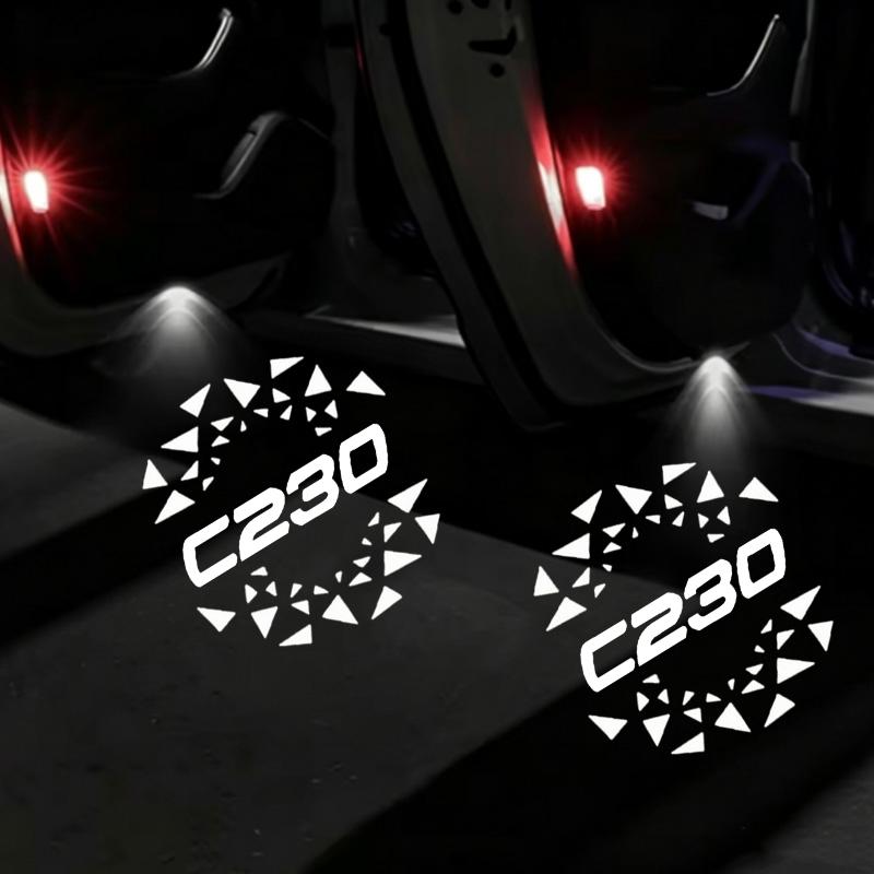 2PCS LED Car Emblem Door Welcome Light for Mercedes Benz C Class C230 2008 Courtesy Ghost Shadow Projector Lamps Accessories