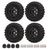 4Pcs RC Tires Rubber Plastic 55.5mm 1.0inch Black Tyres 124 RC Car Accessories for Axial SCX24