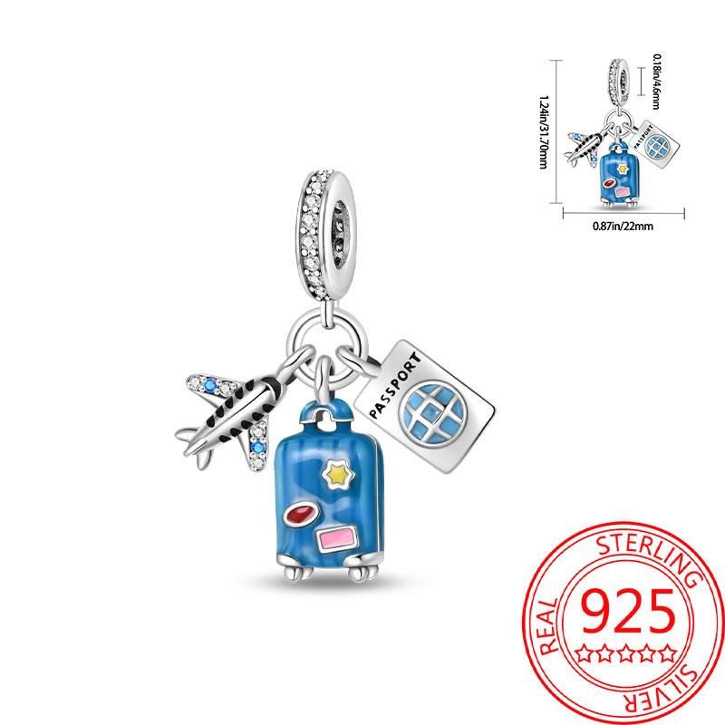 Copper Metal Paris Tower Aircraft Travel Charm Bead Component Pendant Bead Component Bead Components Compatible With Charm Bead Component Authentic