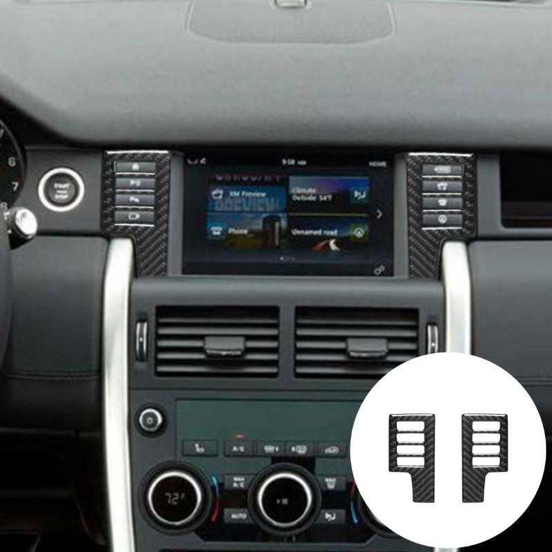 Car Air Conditioning Vent Armrest Cup Holder Stop Panel For Land Rover Discovery Sport 2015- Carbon Fiber Sticker