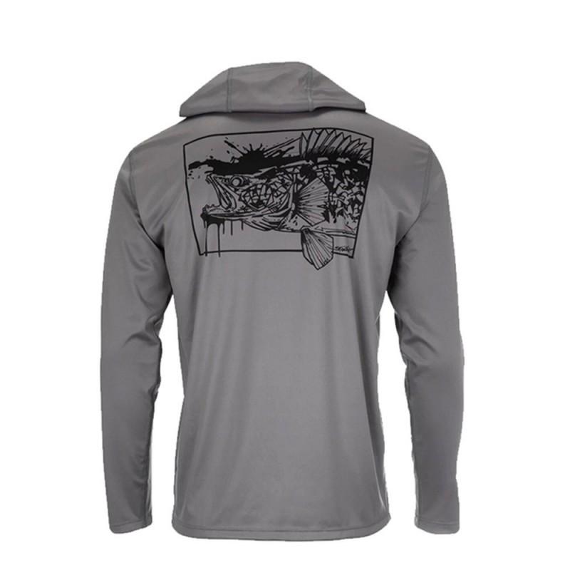 Mens Quick-Dry UV Protection Long Sleeve Hooded Fishing Shirt Summer Outdoor Angling Cycling Sports