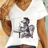 Vintage Dog TShirt for Women Coffee Dachshund Mom Short Sleeve Tee Coffee Lover Gift Fashion Dachshund Owner Funny T Shirts