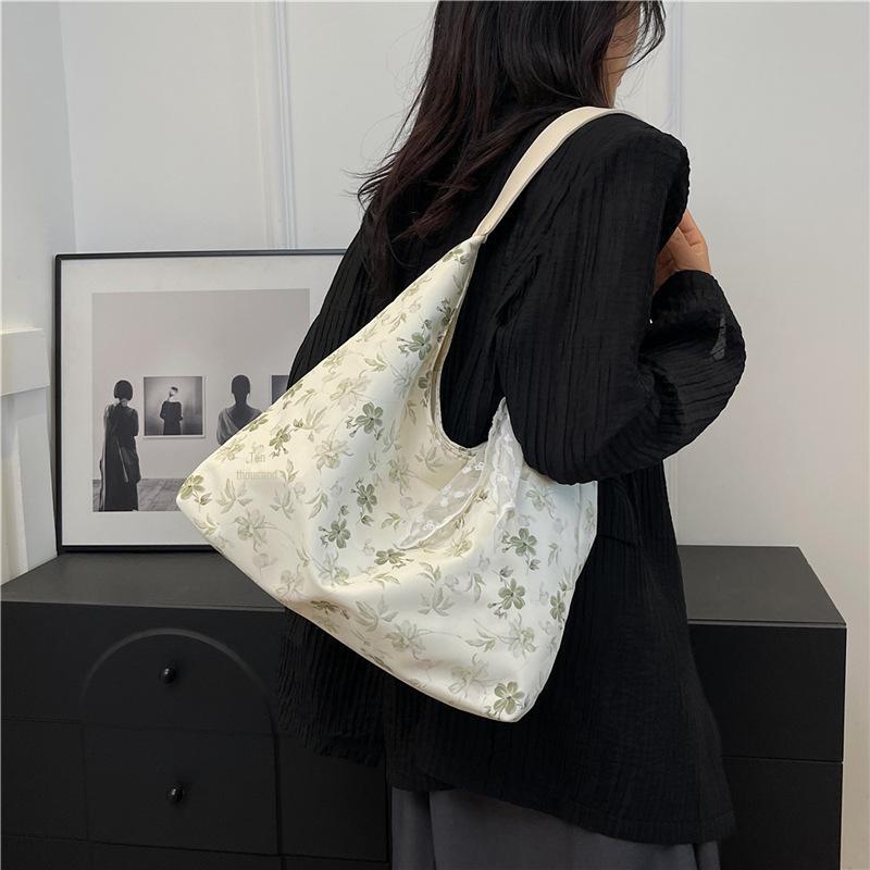 Женская большая холщовая сумка с цветочным принтом - летняя сумка для колледжа и поездок на работу