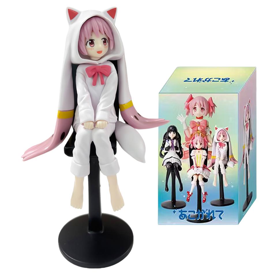 Фигурка Puella Magi Madoka Magica Мадока Саяка Стопор для лапши Сидящая ПВХ Аниме Коллекционная модель Декор для стола Подарок для фанатов аниме