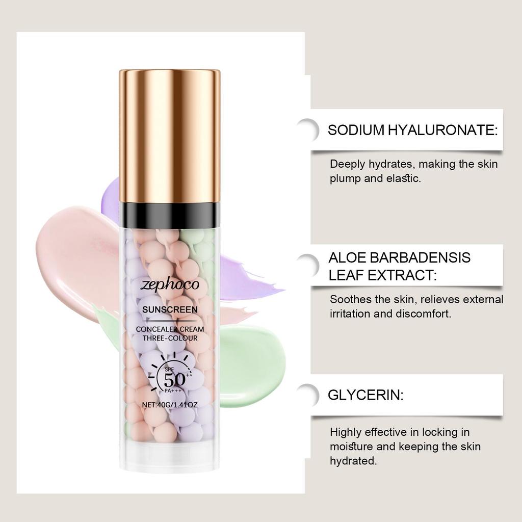 Трехцветный радужный защитный барьерный крем-консилер, барьерный крем, осветляющий, увлажняющий, выравнивающий тон кожи, фиксирующий макияж, защитный крем