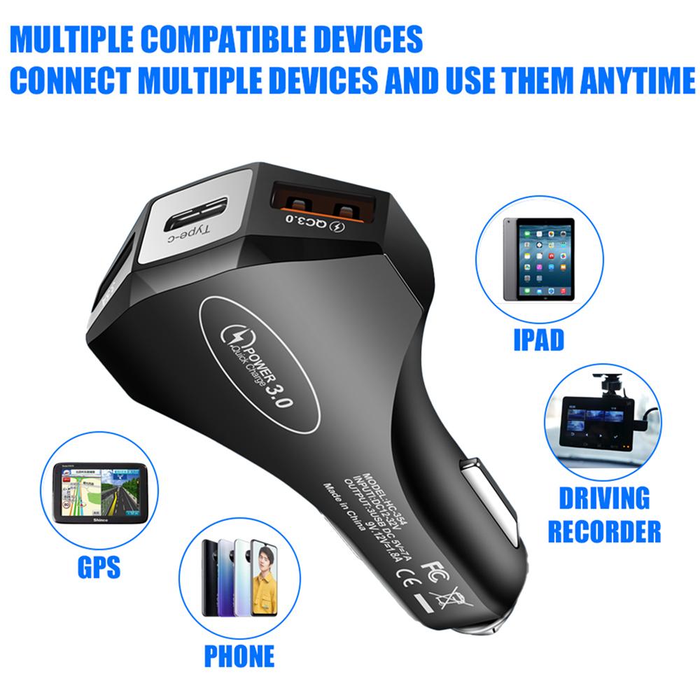 35W Car 3USB Pd Fast Charging Cigarette Lighter Type-C For Citroen Celysee C6 C3 C5 C1 C2 C4 Aircross Picasso Cactus Saxo Grand