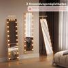 Full-Length Mirror 150x40 cm RGB LED Standing Mirror with 21 Bulbs, 7 Light Colors, Touch Switch, Memory Function