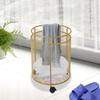 Golden Rolling Laundry Hamper with Wheels, Round Mesh Storage Basket Organizer, Mobile Clothes Cart for Home, Bedroom, Bathroom