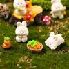 Миниатюрная фигурка кролика Пасхальный кролик из смолы Миниатюрные фигурки Маленькое животное Украшение для сказочного сада для микро-ландшафтов Горшечные растения Домик для кукол Верхушка для торта