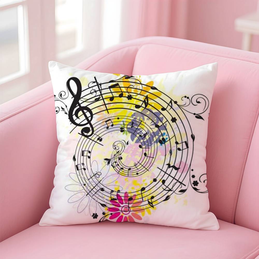 Sheet Music Printing Pillow Case Pattern Printing Pillowcase Living Room Sofa Cushion Cover Bedroom Room Decor