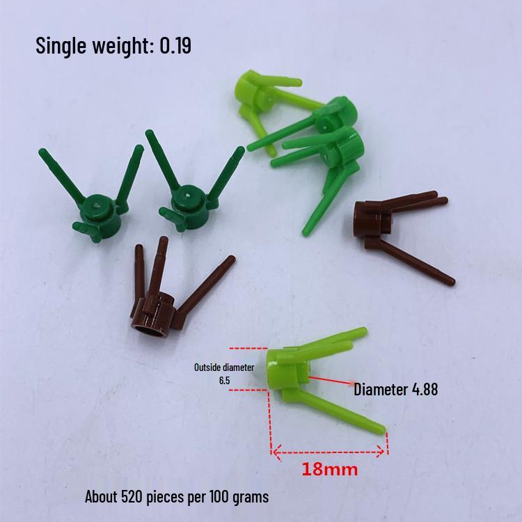 Small Particle Building Blocks: 3 Flower Stems & 3 Grasses, 3741 Compatible Parts, 0.1kg/bag