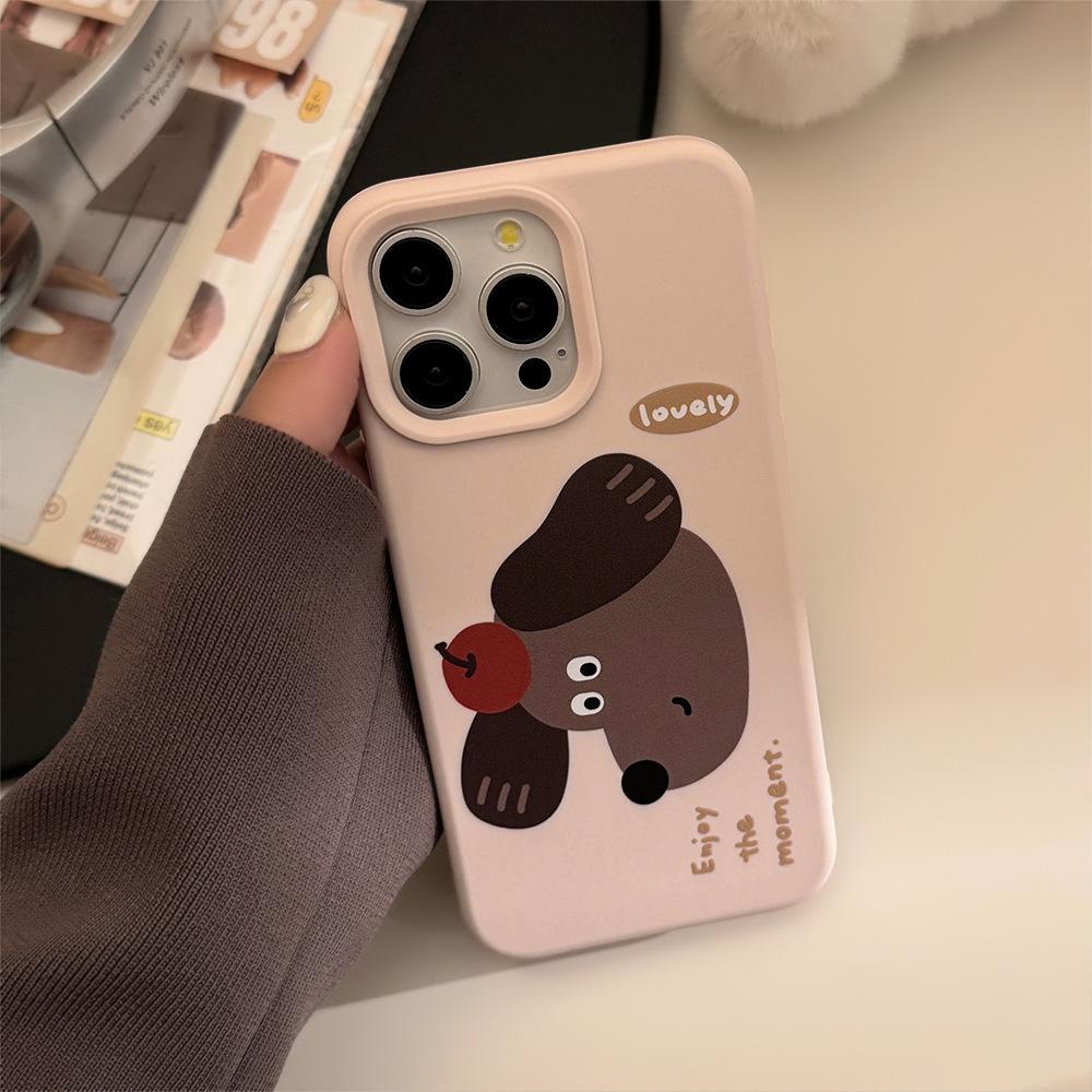 Niche IPhone17pro Max Mobile Phone Case Apple Fun Ins Wind Puppy 14 Suitable for 15 Silicone