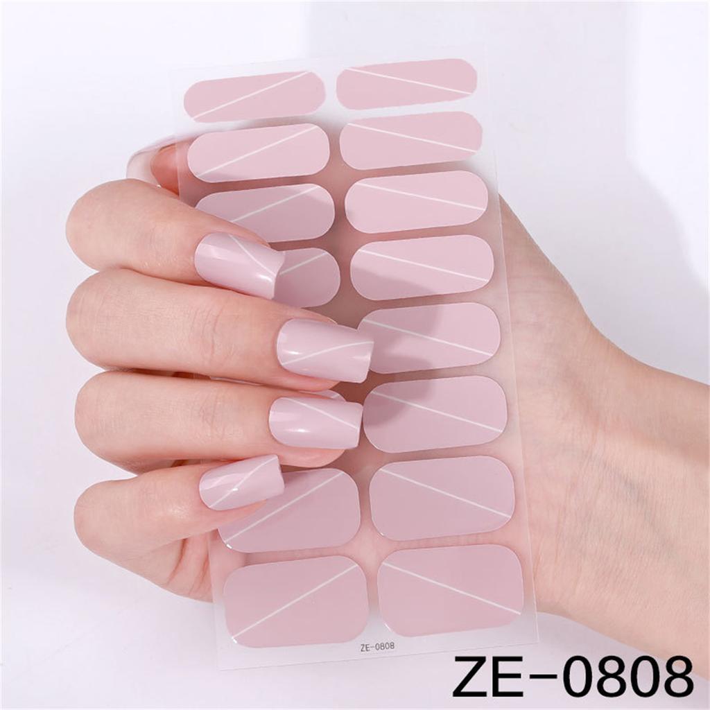 French Tip Gels Nail Strips Glittering Gels Nail Sticker Lovely Nail Polish Strips Gels Nail Wrap Nail Art Sticker
