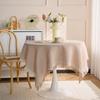 Creamy White Heavy Cotton Tablecloth Square Small/Fringed Table Cloth/Coffee Table Cloths/End Table Covers for Table Decoration