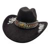 Stylish and exquisite three-dimensional embroidered suede versatile cowboy hat western style temperament elegant jazz hat