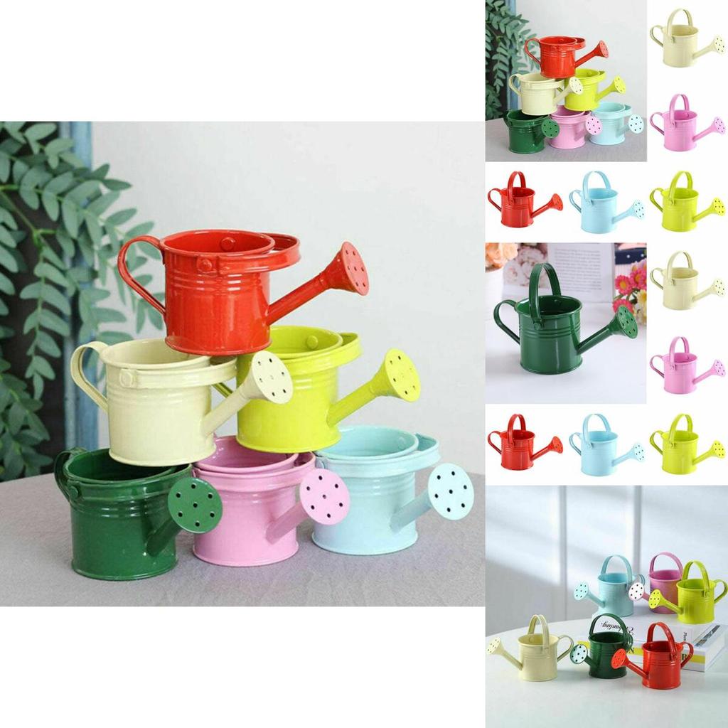 Delightful Light Blue Mini Flower Kettle Water Spraying Metal Pot For Outdoor Use