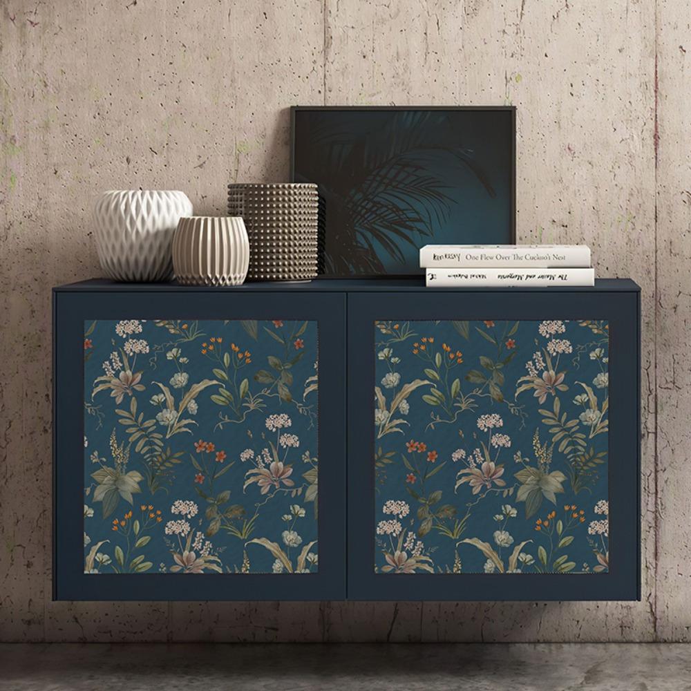 1roll Vintage Floral Wallpaper Peel and Stick Wallpaper Floral Contact Paper Boho Flower Self Adhesive Removable Wallpaper for Desktop Shoe Cabinet