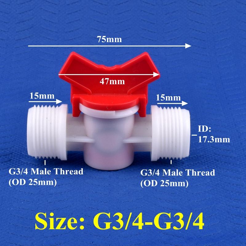 5 шт./лот G1/4" ~G1" наружная резьба POM шаровой клапан равного/редукционного диаметра клапан аквариумный бак адаптер домашний сад капельный полив шланг клапан