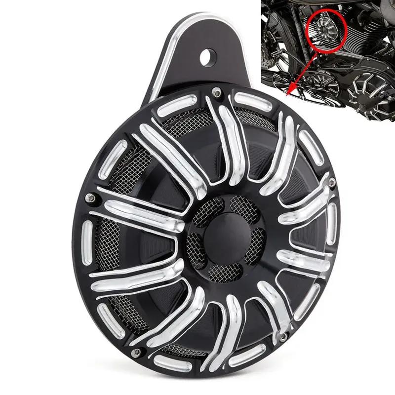 Motorcycle Black/Chrome Horn Cover CNC Aluminum Horn Assembly For Harley Touring 1991-Later Big Twin Sportster XL 883 1200 07-Up