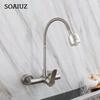 Смеситель для кухни, настенный выдвижной смеситель из нержавеющей стали, экономия воды, краны для раковины для ванной комнаты, посуда для умывальника для гурманов, бесплатная доставка