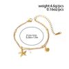 New Fashion Waterproof Gold-plated Stainless Steel Anklets for Women Boho Conch Starfish Pendant Ankle Bracelet Summer Jewelry