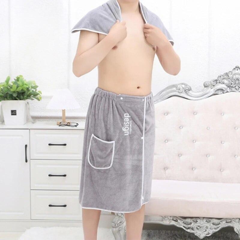 Fashionable Men's Two-piece Set of Bath Towels, One Pair of Household Coral Velvet, Absorbent and Wearable, Can Wrap Towels, Bath Towels