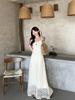 Elegant Summer Polyester Lace Slip Dress With Square Neck For Womens Vacation Wear