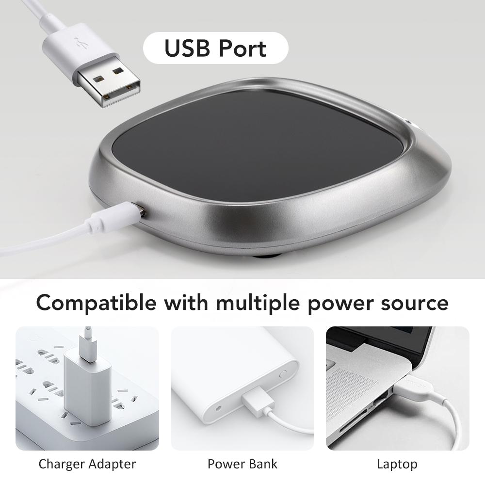 Мини USB Подогреватель для чашки Коврик Подогревающая подставка для кофейной кружки 3 режима настройки Подогреватели для молочного чая и стакана с водой для дома и офиса Нагревательный коврик