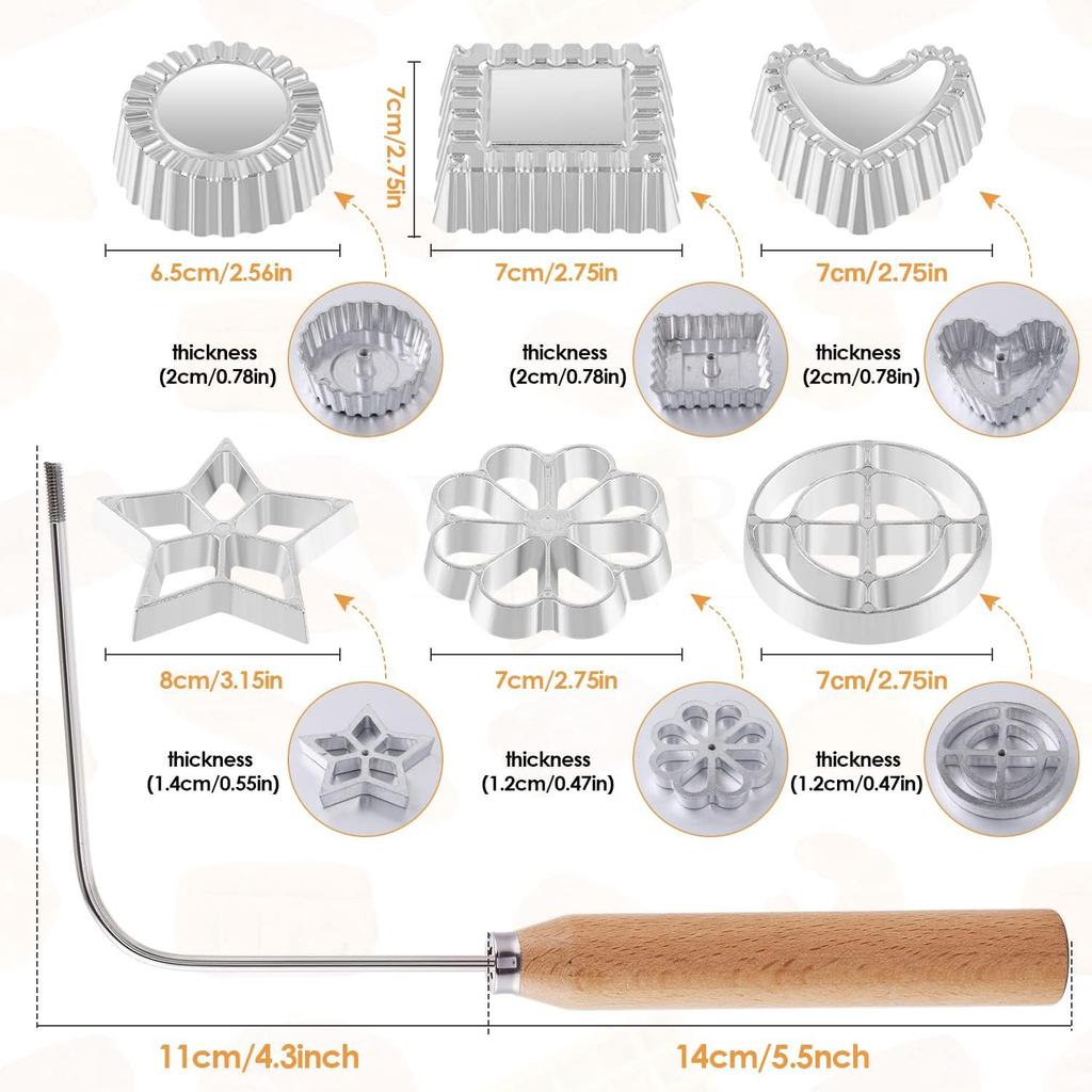 2-Piece Set Aluminum Alloy Non-stick Spoon Frying Mold Rosette Cookie Waffle Cake Ring Molds Shredded Carrot Cookie Kitchen Baking Gadgets