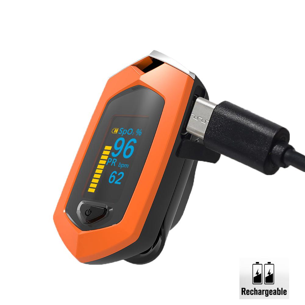 Пульсоксиметр на палец с кейсом для хранения (со встроенным аккумулятором)