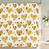 1 шт. Цветная ткань с узором «Любовь», Водонепроницаемая шторка для душа, Домашний декор, Романтичная шторка для ванной комнаты в форме сердца, С крючками