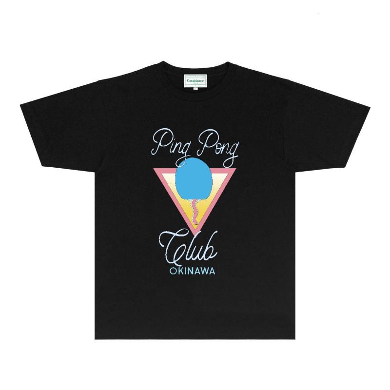 CASA Casablanca Short Sleeve T Shirt Couples Star Castle Letter Print Casual Loose Fit