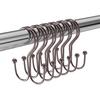 Chrome Shower Curtain Hooks Double Sided,Rust Proof Double Shower Curtain Rings for Bathroom Shower Rods, Anti-Drop Double Shower Rings for Curtain,