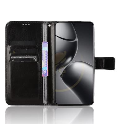 Чехол для Xiaomi 14T из ПУ-кожи с текстурой «Crazy Horse», обложка-кошелек для телефона