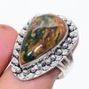 Natural Bloodstone Gemstone 925 Sterling Silver Jewelry Ring Size 8 k7V63