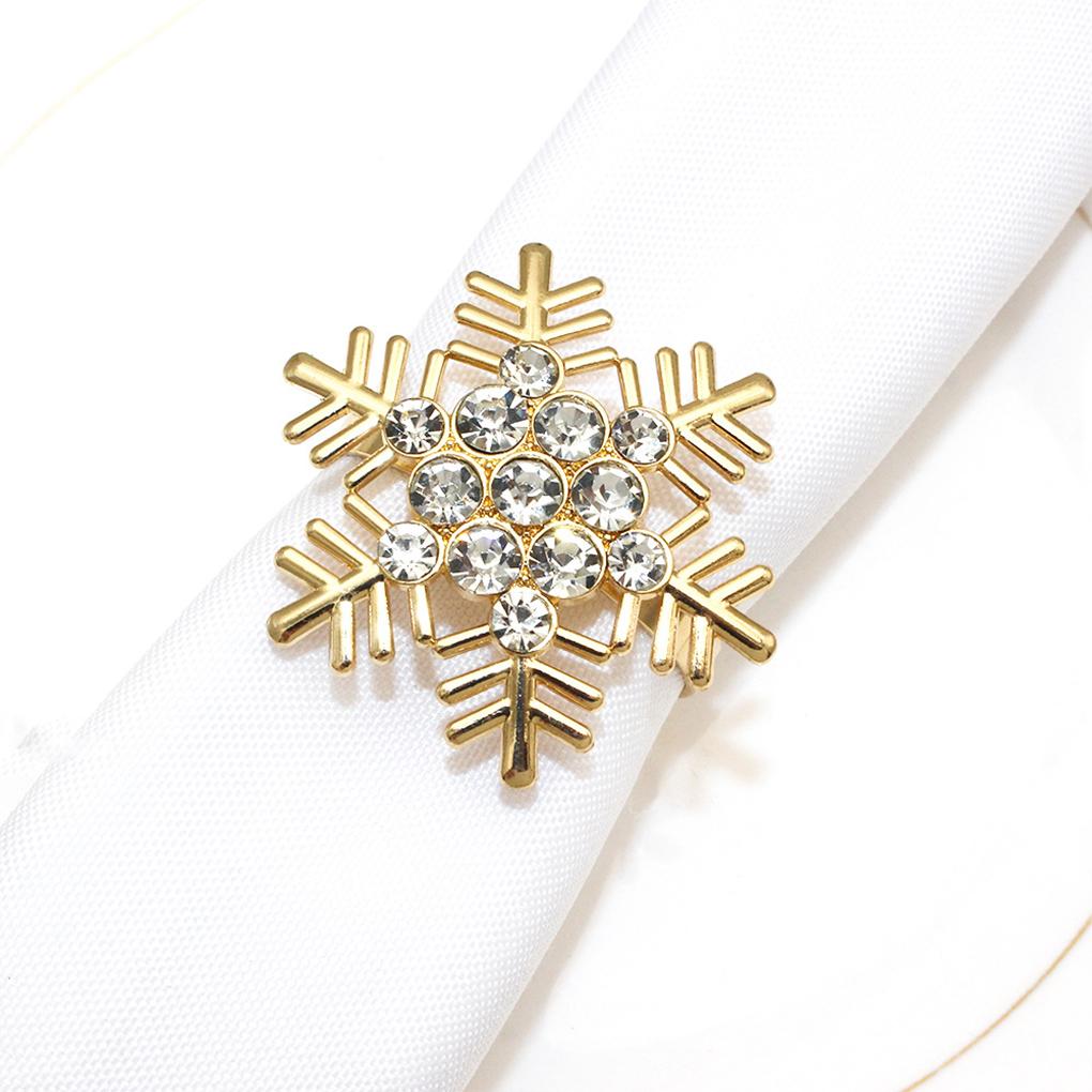 Мерцающие рождественские снежинки кольца для салфеток для элегантного украшения стола сплав кольцо для рта