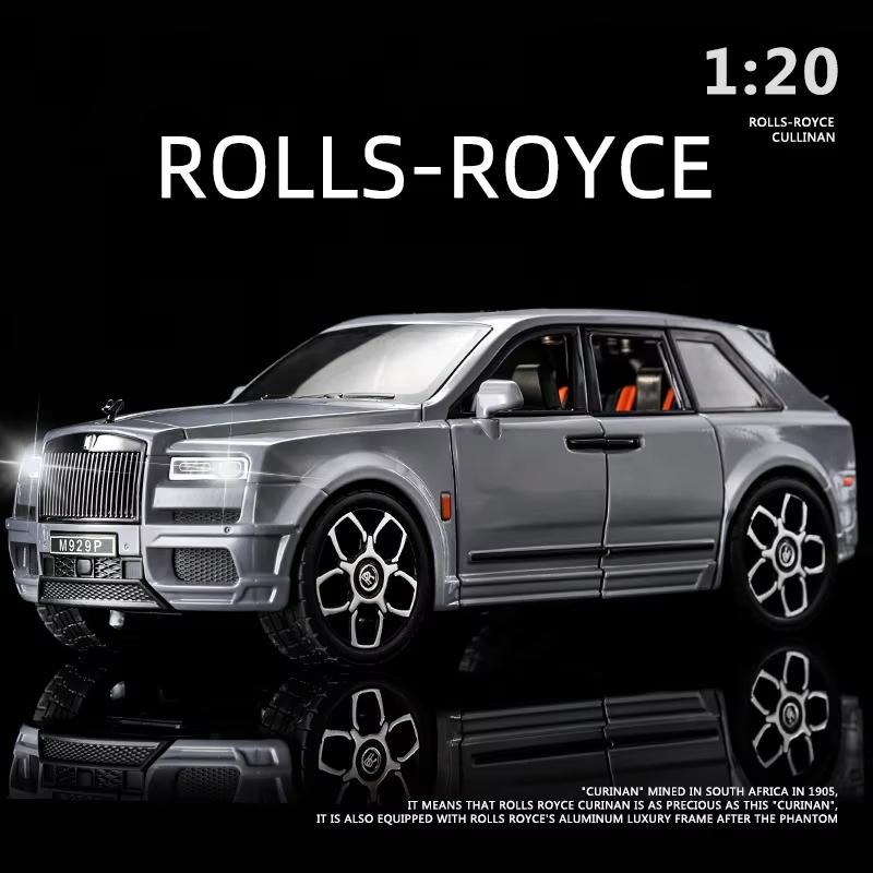 New Large 1:20 Rolls-Royce Cullinan SUV Alloy Model Car Modified Metal Die-casting Boy Toy Car Pull Back Sound and Light Six-door Children's Gift