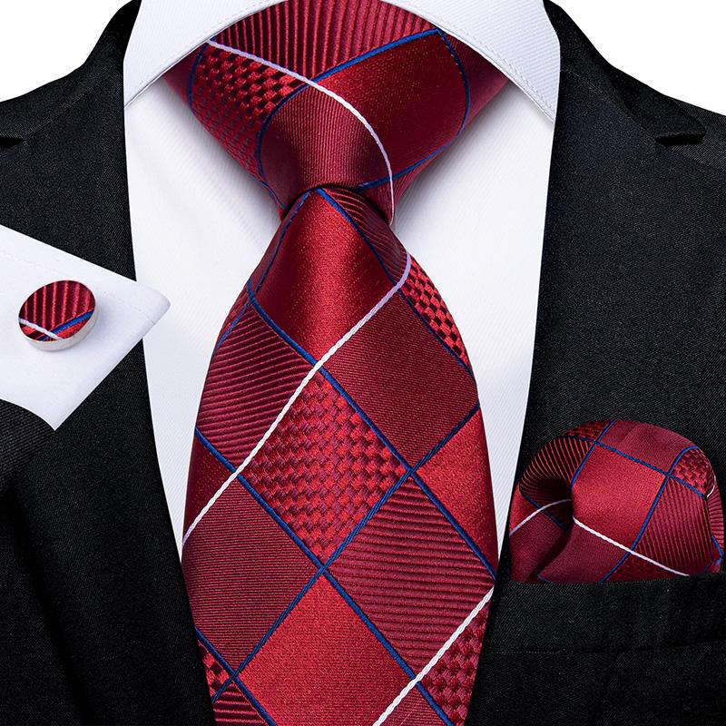 2025 Luxury Mens Necktie Set Business Tie Silk Hanky Cufflinks Set