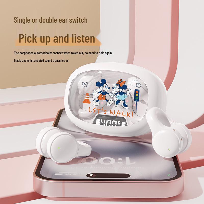 Disney Winnie the Pooh Wireless Bluetooth Earphones - Cartoon Mini, Half-in-Ear Design, Long Battery Life
