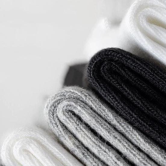 5 Pairs Cotton Crew Socks Stretchy Casual Calf Socks Ribbed