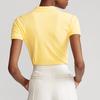 Polo Ralph Lauren Однотонная футболка-поло с логотипом, короткий рукав, женские топы, желтый, WMPOKNINCU20349-700