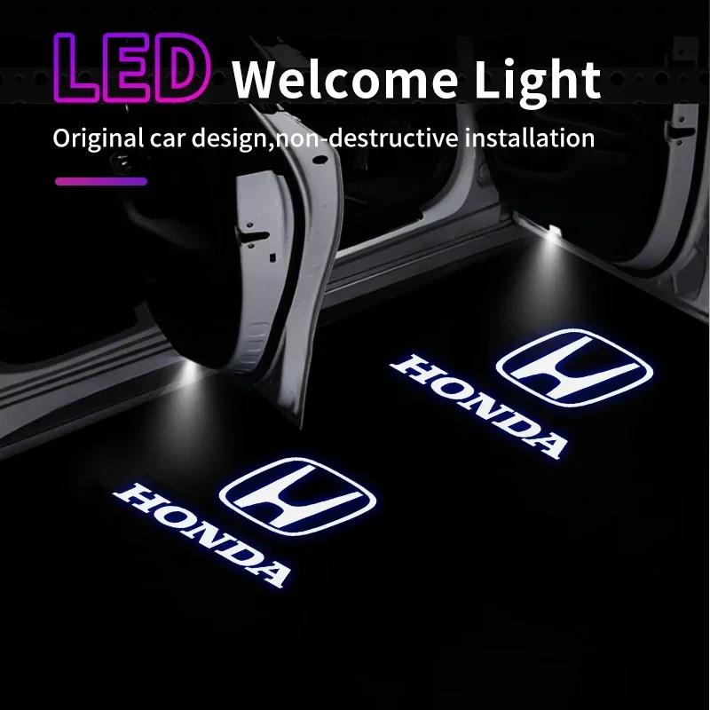 For Honda Civic Accord Odyssey Crosstour CR-Z Elysion Spirior Insight UR-V Car Door Projector Lamps LED Welcome Shadow Lights