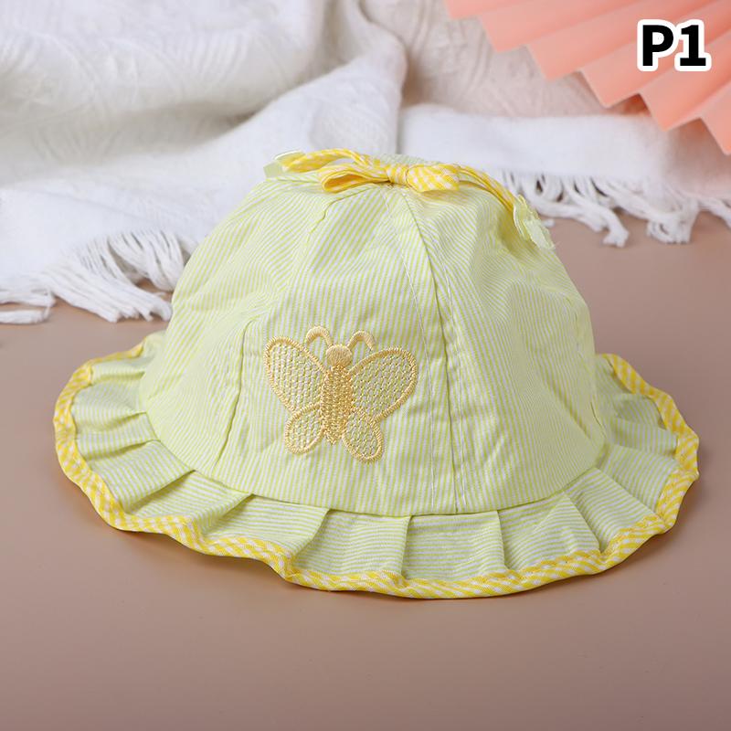 1 шт. Детская шапка для девочек, летняя шляпа-ведро для рыбака от 3 до 12 месяцев, шляпы от солнца для малышей и девочек, летние цветочные банты в стиле