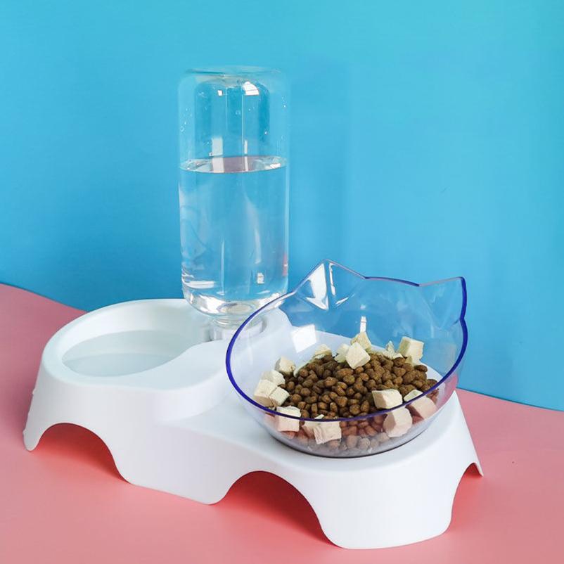 Миска для еды для кошек, автоматическая кормушка для домашних животных, диспенсер для воды, контейнер для еды для собак и кошек, поилка, противоскользящая двойная миска